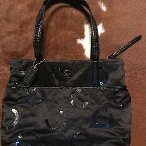 Black Satin and Sequins Coach